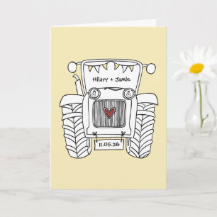 Tractor Country Wedding Card