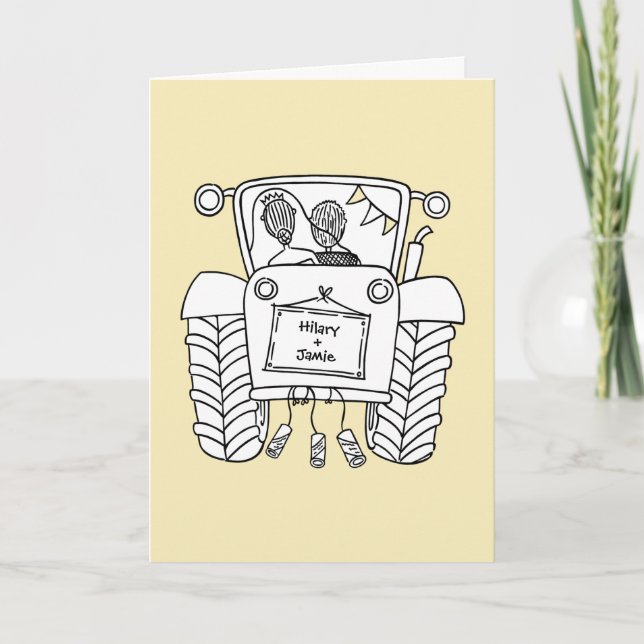 Tractor Country Wedding Card (Front)