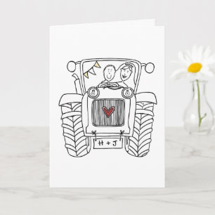 Tractor Country Wedding Card