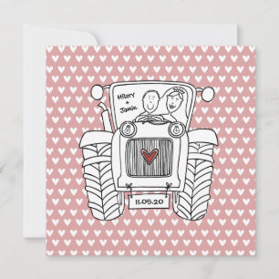 Tractor Country Wedding  Invitation