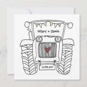 Tractor Country Wedding  Invitation