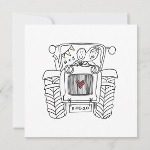 Tractor Country Wedding  Invitation