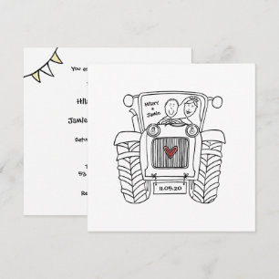 Tractor Country Wedding  Invitation