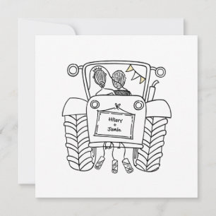 Tractor Country Wedding  Invitation