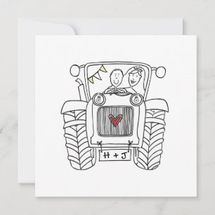 Tractor Country Wedding  Invitation