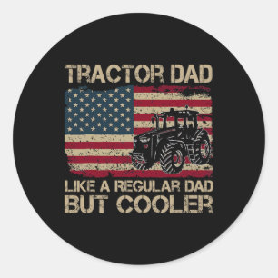Tractor Dad Like A Regular Dad Tractor Fathers Day Classic Round Sticker