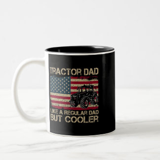 Tractor Dad Like A Regular Dad Tractor Fathers Day Two-Tone Coffee Mug