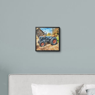 Tractor fall farm pumpkins peel and stick photo tile