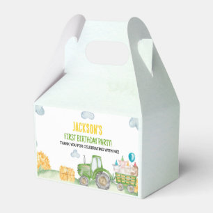 Tractor Farm Animal Birthday Party Favor Box