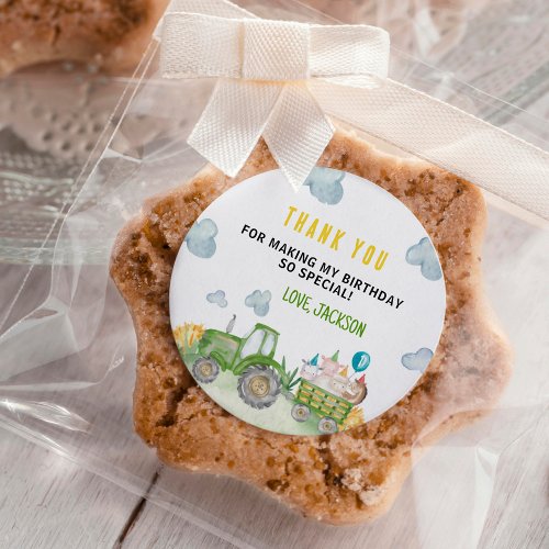 Tractor Farm Animal Birthday Party Favor Labels