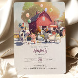 Tractor Farm Birthday Party Animals Barn Invitation<br><div class="desc">Who says barnyard bashes are just for the animals? We're inviting you to join our jubilant jamboree with this whimsical, kid's birthday invitation! Painted in soft watercolor hues, our scene is filled with lively farm animals - clucking hens, baaing sheep, and of course, the star of the show, a prancing...</div>