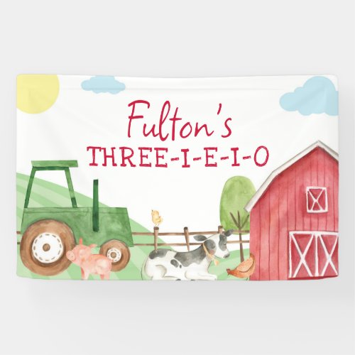 Tractor Farm Birthday Party Banner