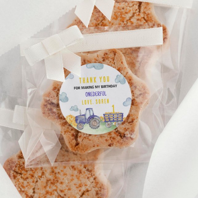 Tractor Farm Birthday Party Favor Labels (Creator Uploaded)