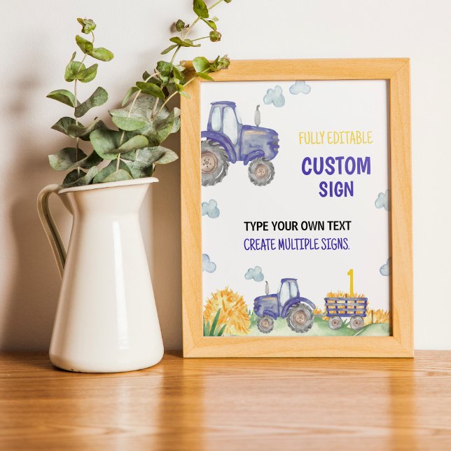 Tractor Farm Birthday Party Table Sign (Creator Uploaded)
