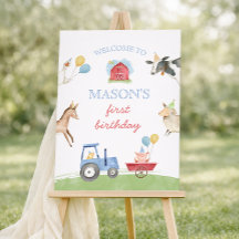 Tractor Farm Birthday Party Welcome Sign