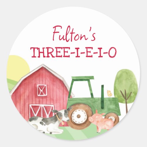 Tractor Farm Birthday Stickers