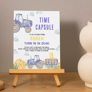 Tractor Farm Birthday Time Capsule Sign