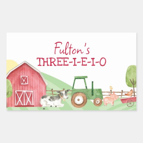 Tractor Farm Rectangle Gable Box Sticker