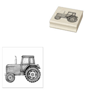Tractor Farm Rubber Stamp