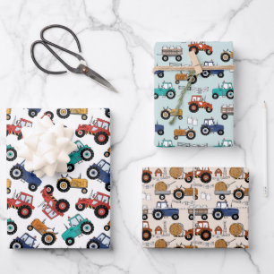 Tractor Farm Wrapping Paper Sheets