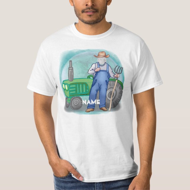 Tractor Farmer Face T-Shirt (Front)