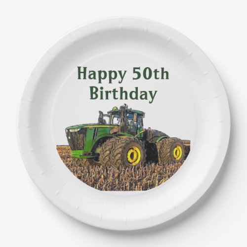 Tractor Farming Birthday Farm Change the Age Cool Paper Plates