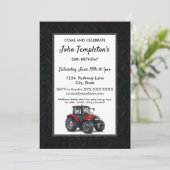 Tractor Farming  Birthday Party Men's Invitation (Standing Front)