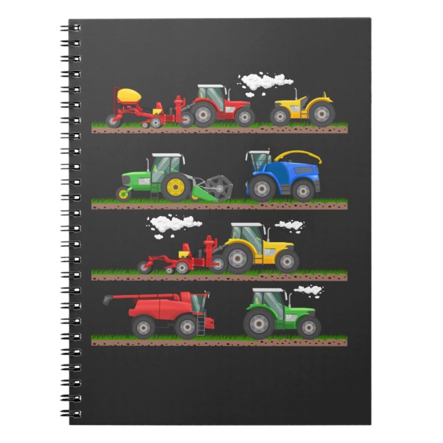 Tractor farming combine harvester  agriculture notebook (Front)