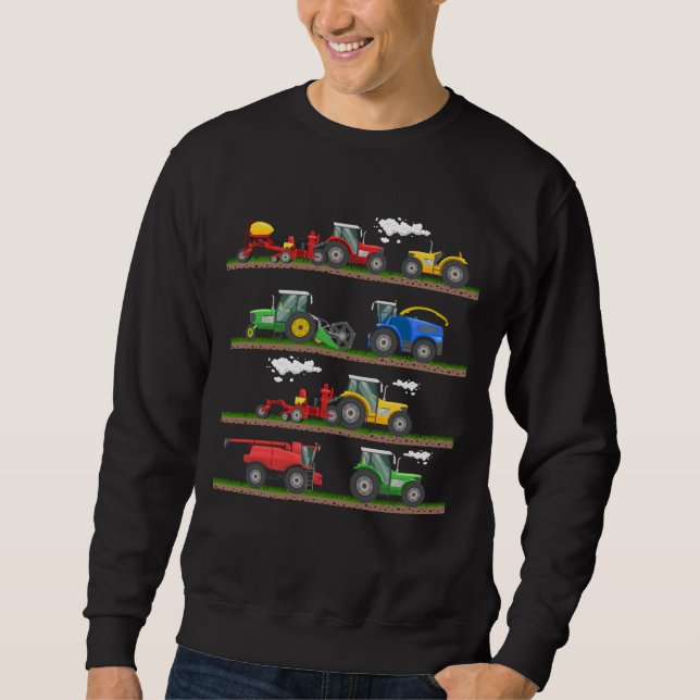 Tractor farming combine harvester  agriculture sweatshirt (Front)