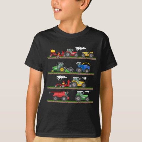 Tractor farming combine harvester  agriculture T_Shirt
