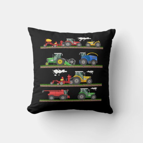 Tractor farming combine harvester  agriculture throw pillow