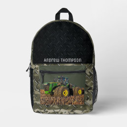 Tractor Farming Equipment Cool Agriculture  Printed Backpack