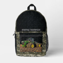 Tractor Farming Equipment Cool Agriculture  Printed Backpack