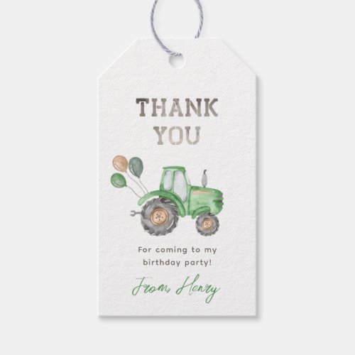 Tractor Favor Tags  Tractor Party Favor Tag