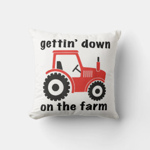 Tractor Getting Down on the Farm Country Barn Danc Throw Pillow