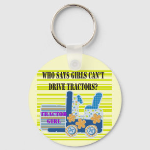 Tractor Girl Tshirts and Gifts Keychain