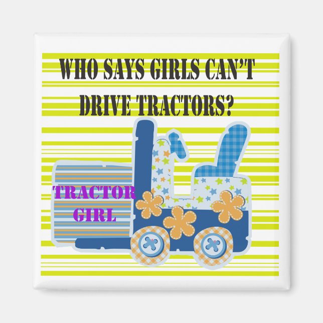 Tractor Girl Tshirts and Gifts Magnet (Front)