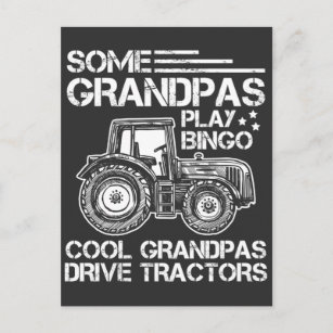 Tractor Grandfather Farmer Ranch Grandparents Postcard