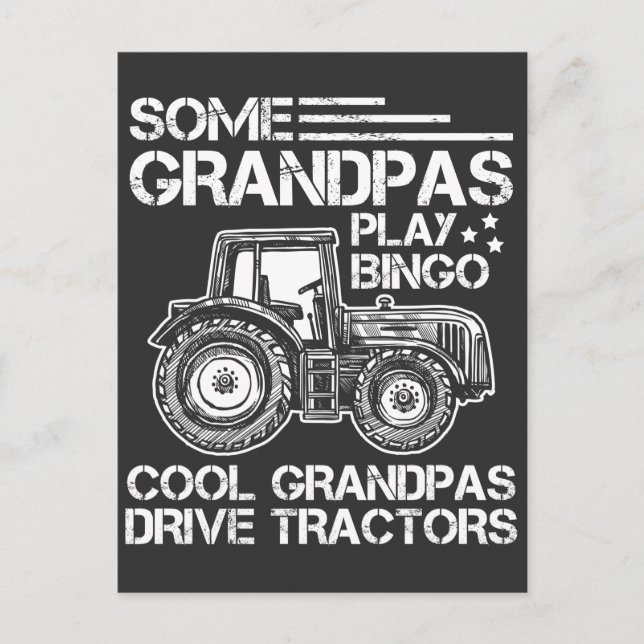 Tractor Grandfather Farmer Ranch Grandparents Postcard (Front)
