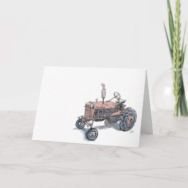 Tractor Greeting Card (Front)