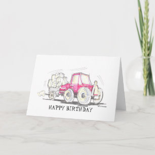 Tractor Happy Birthday Card