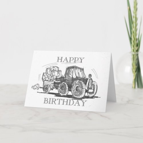 Tractor Happy Birthday Card