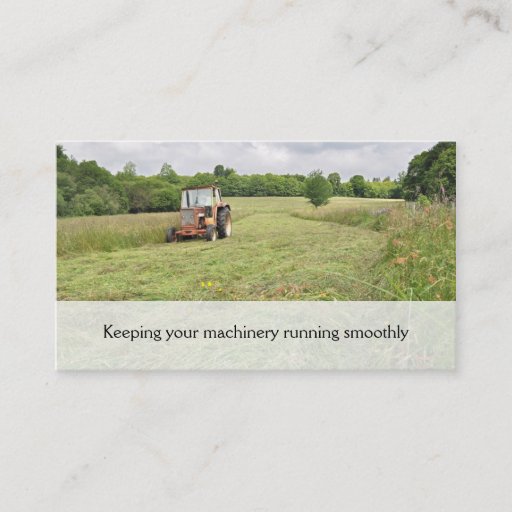 Customizable Tractor haymaking business card