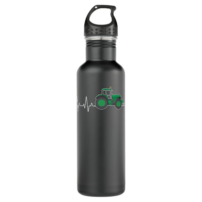 Tractor Heartbeat Agriculture Farming Tractor  Stainless Steel Water Bottle (Front)