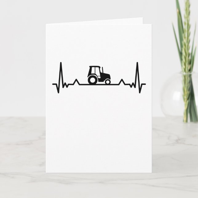 Tractor Heartbeat Farming and Farmer Gifts Card (Front)