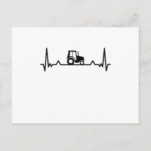 Tractor Heartbeat Farming and Farmer Gifts Postcard