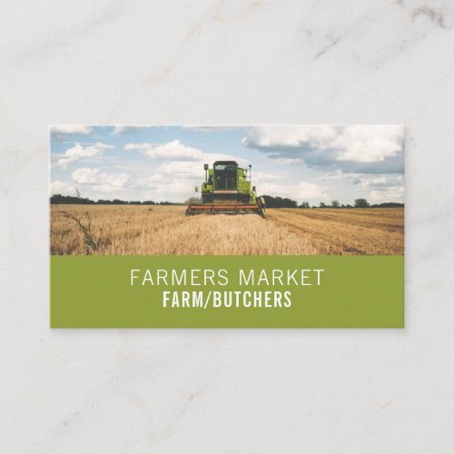 Tractor in Field Farmer  Butcher Business Card