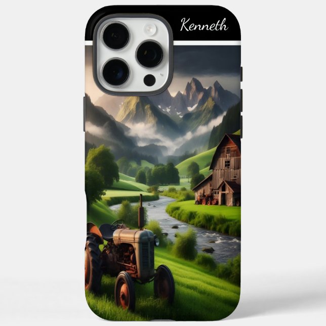 Tractor in the Mountain Valley Case-Mate iPhone Case (Back)