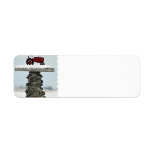 Tractor in the Snow Return Address Label