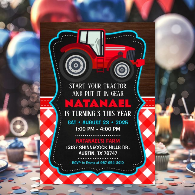 Tractor Invitation for Farm Birthday Party (Tractor Invitation for Farm Birthday Party)